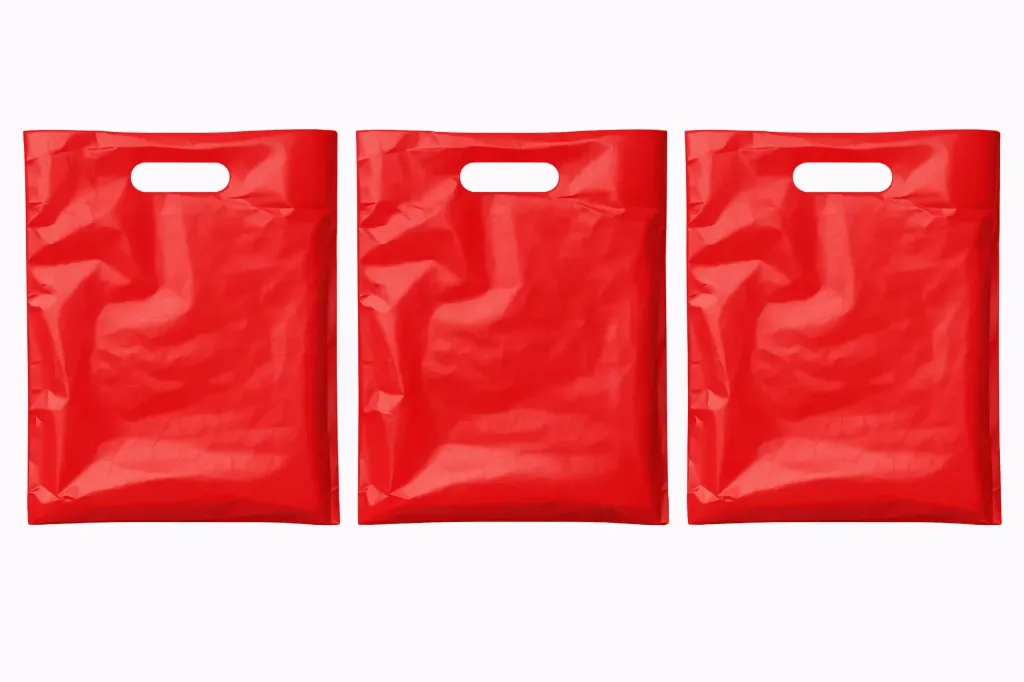 20" x 4" x 30" High Density Merchandise Bags (500/CS) - Red