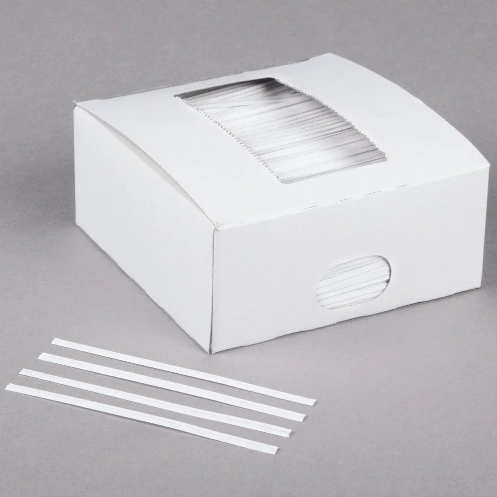 6" White Paper Bag Ties (2000/CS)