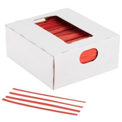6" Red Plastic Bag Ties (2000/CS)