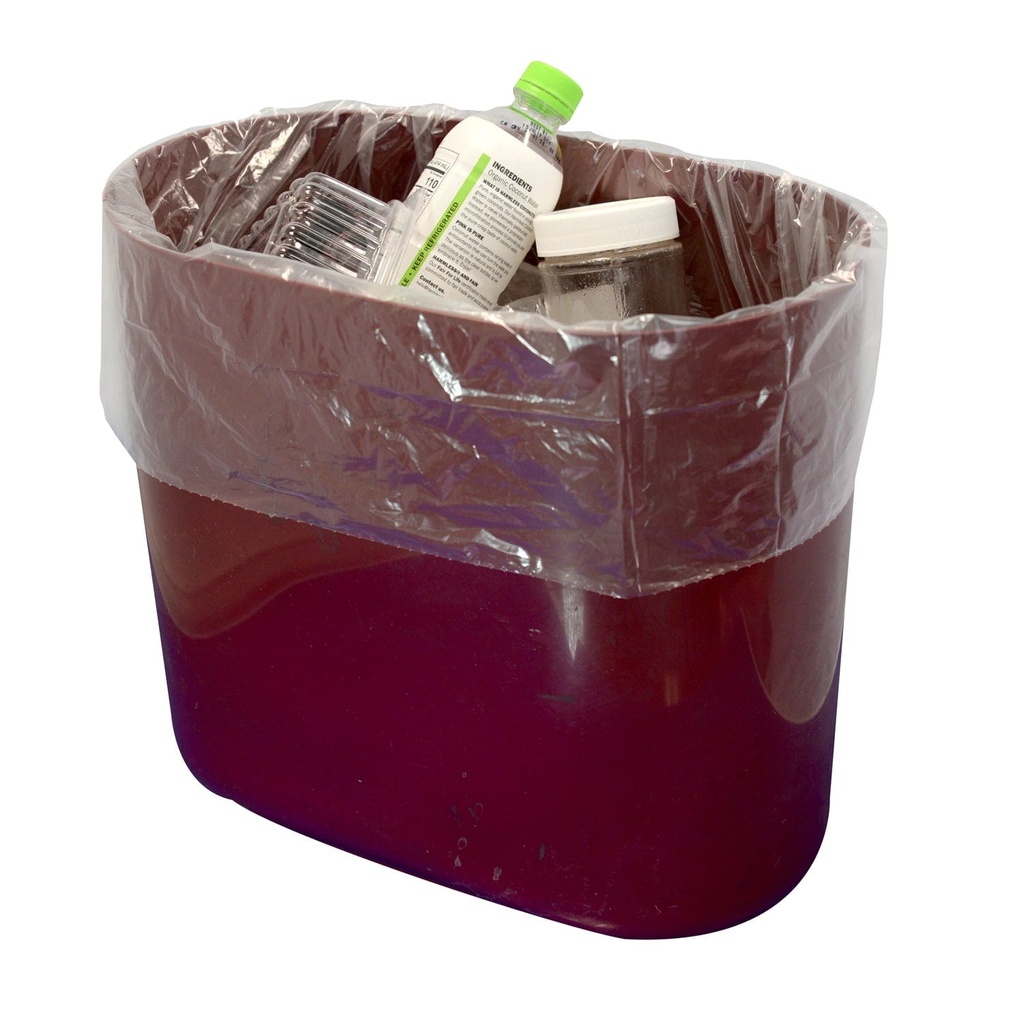 13" x 4" x 17" 1 Mil LDPE 4 gal. Trash Can Liner - Clear (1000/CS)