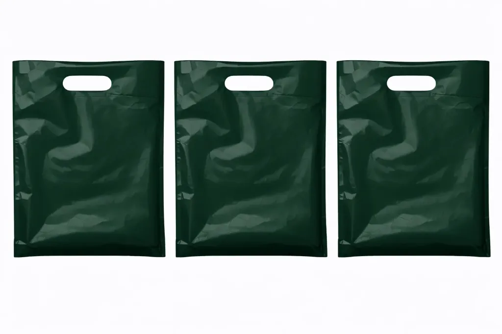 13" x 3" x 21" High Density Merchandise Bags (500/CS) - Dark Green